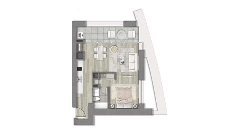 Venta de departamento en Reñaca, Viña del Mar 1 dormitorio 1 baño de Makroplaza - Departamento