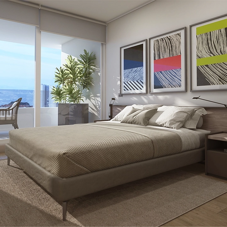 Venta de departamento en Reñaca, Viña del Mar con vista al mar, 2 dormitorios y 2 baños Tipo C de Makroplaza