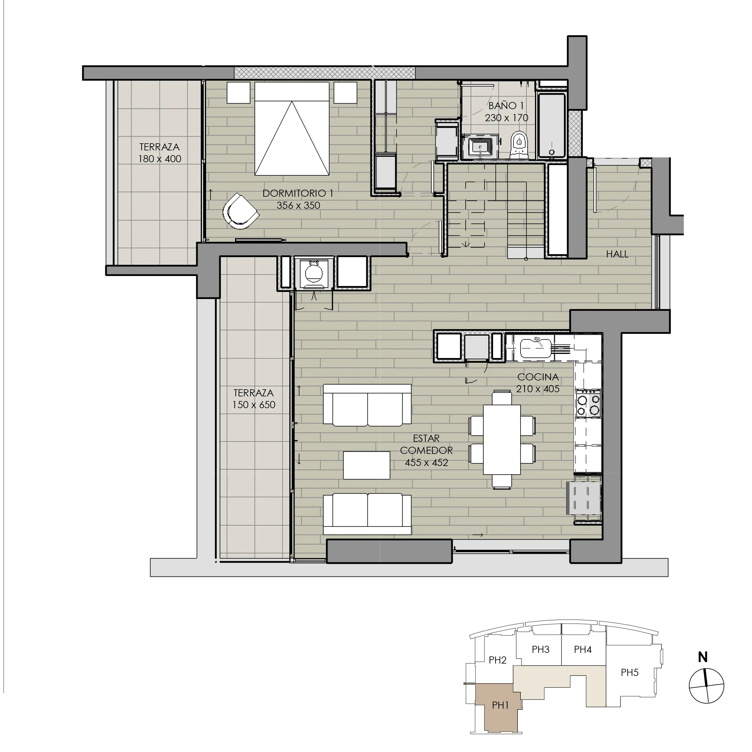 Penthouse nuevo en Reñaca, Viña del Mar con vista al mar disponible en venta de Makroplaza - Planta Piso 1