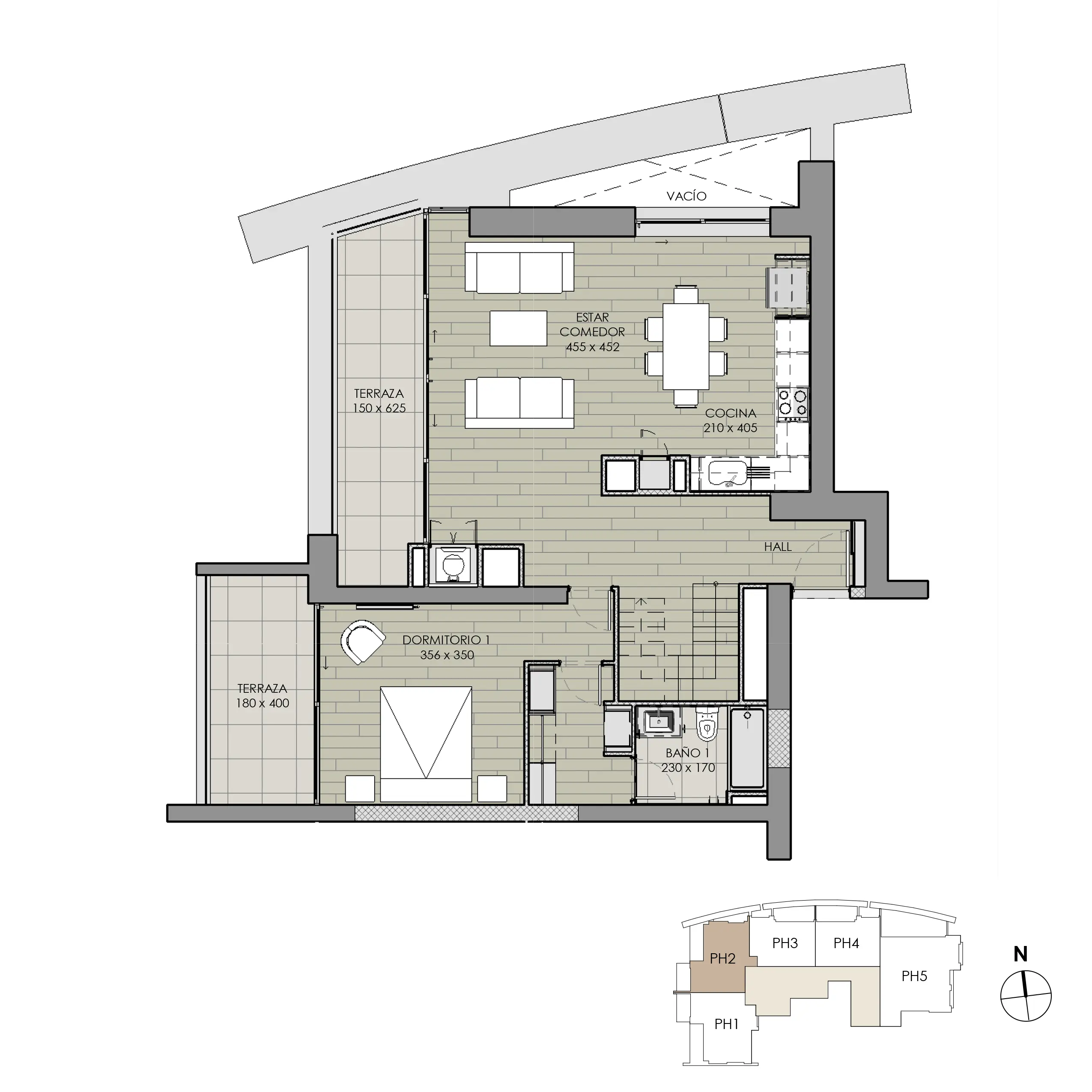 Penthouse nuevo en Reñaca, Viña del Mar con vista al mar disponible en venta de Makroplaza - Planta Piso 1