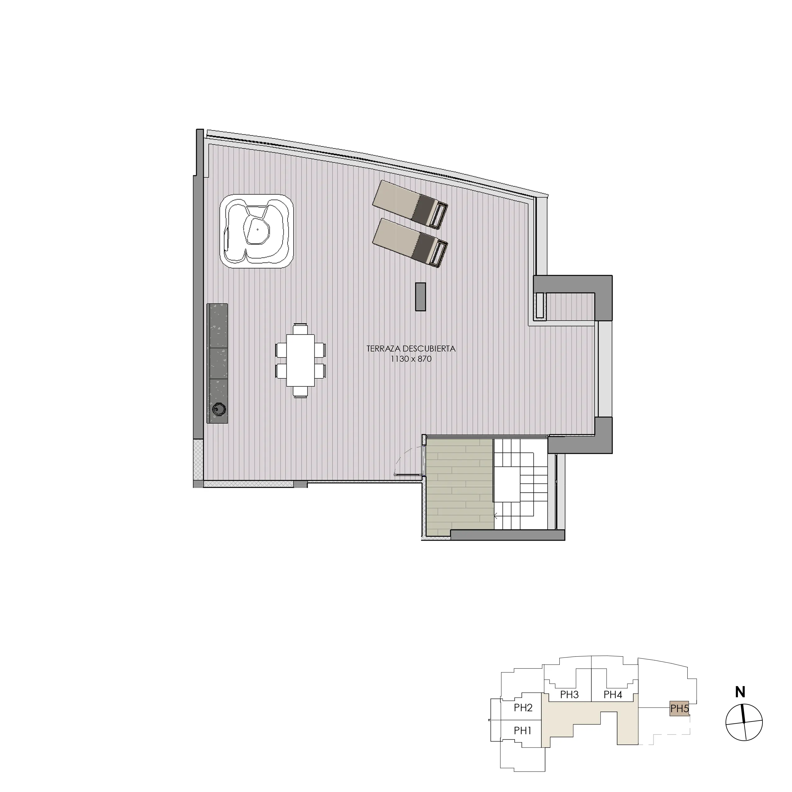 Penthouse nuevo en Reñaca, Viña del Mar con vista al mar disponible en venta de Makroplaza - Planta Piso 2