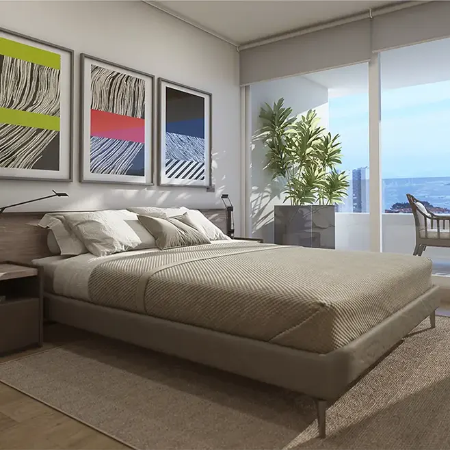 Venta de departamento en Reñaca, Viña del Mar con vista al mar, 2 dormitorios y 2 baños Tipo C de Makroplaza