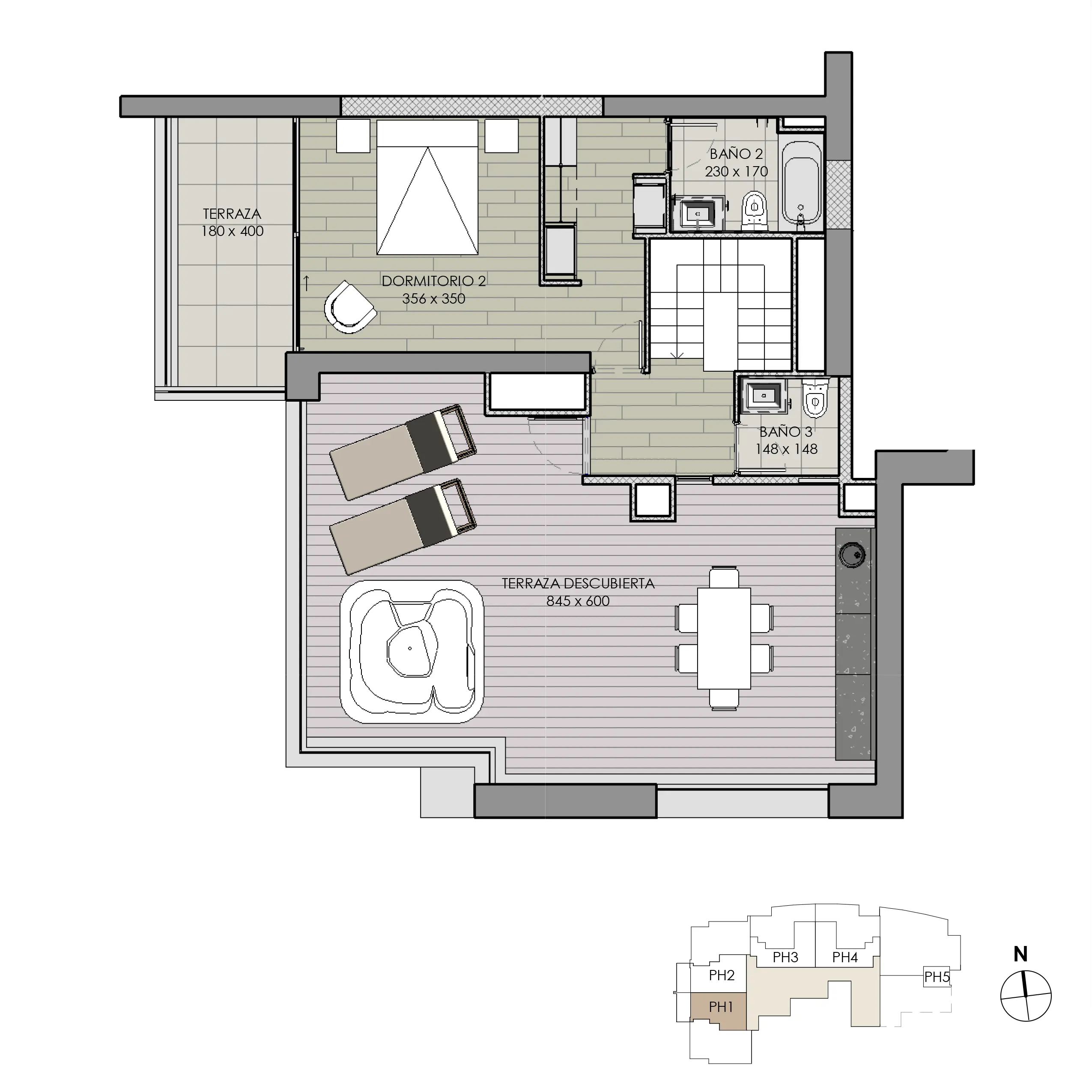 PPenthouse nuevo en Reñaca, Viña del Mar con vista al mar disponible en venta de Makroplaza - Planta Piso 2