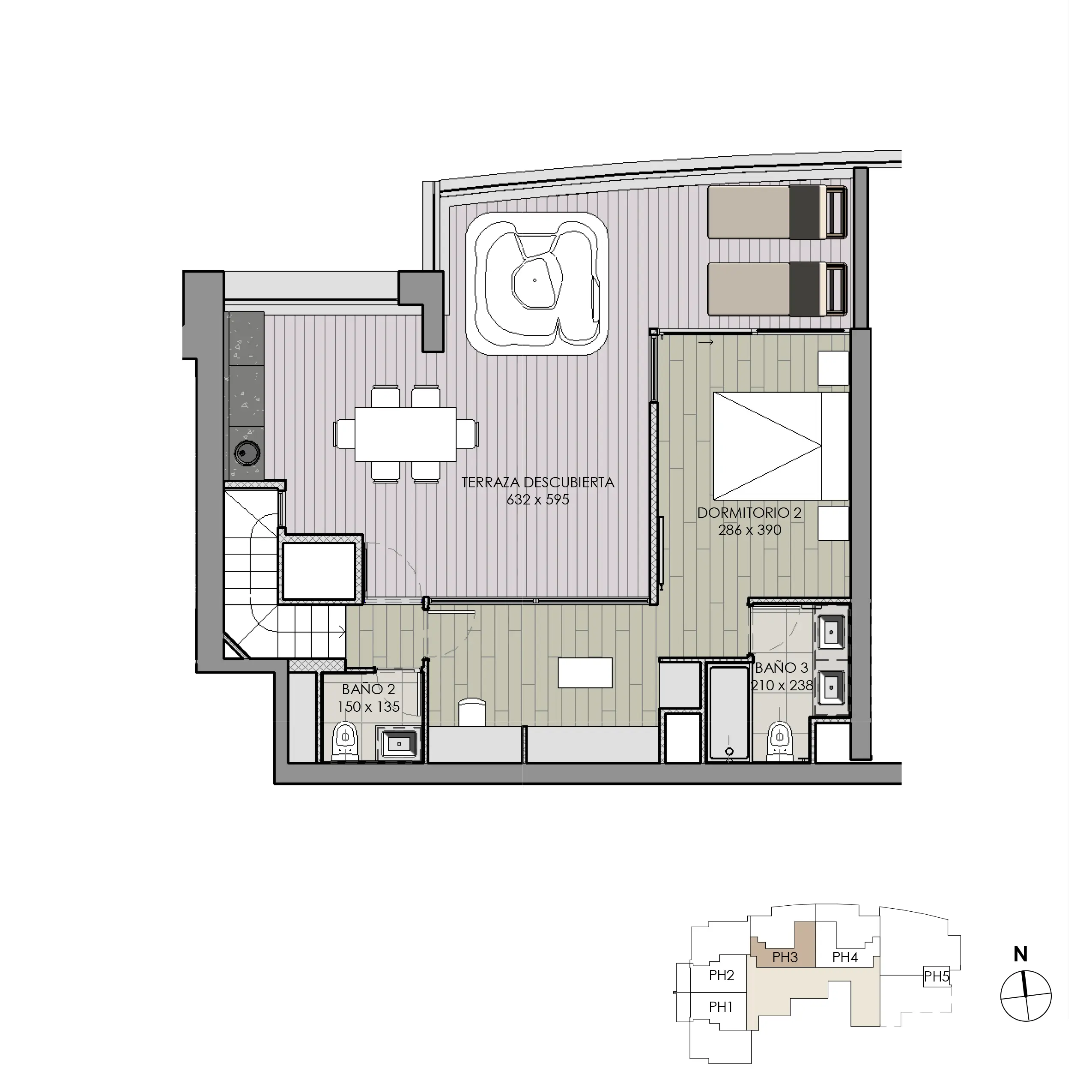 Penthouse nuevo en Reñaca, Viña del Mar con vista al mar disponible en venta de Makroplaza - Planta Piso 2