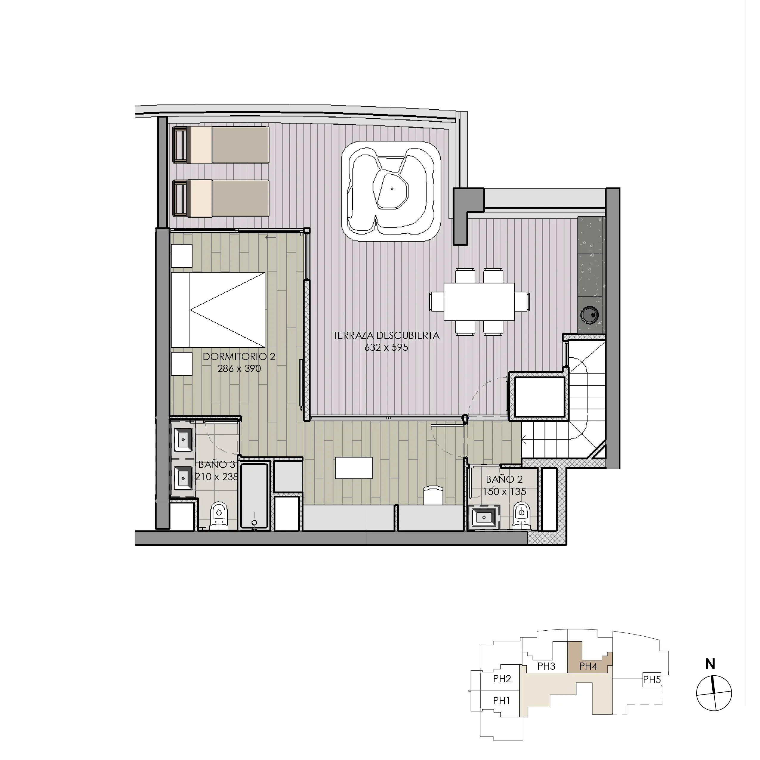 Penthouse nuevo en Reñaca, Viña del Mar con vista al mar disponible en venta de Makroplaza - Planta Piso 2